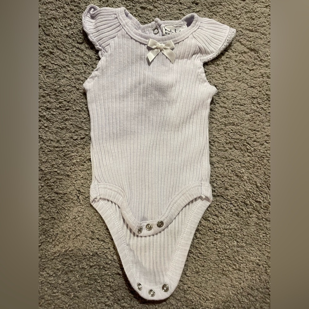 Nicole Miller Cream Ribbed Kids Bodysuit